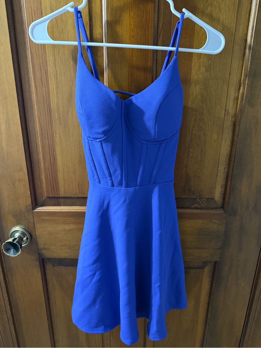 Honey and Rosie Cobalt Blue Mini Fit-and-Flare Dress